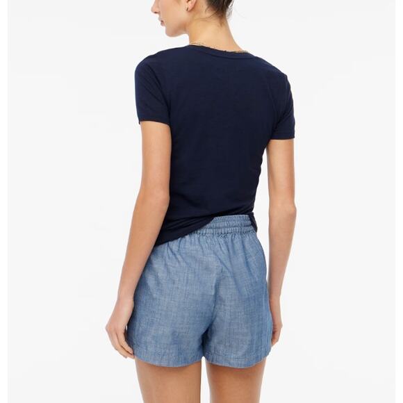 J.CREW Womens Chambray Shorts XXS Blue Wash Pull-On Drawstring AX923 NWT - Picture 3 of 11